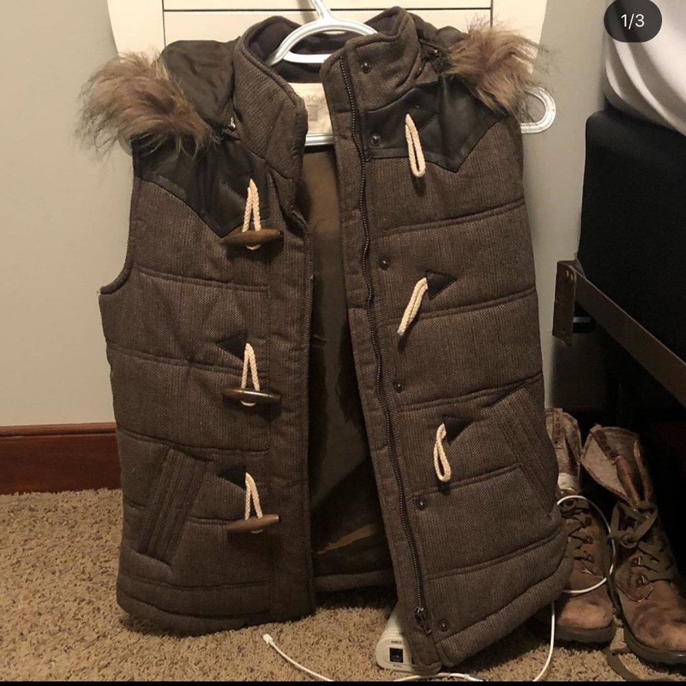 Brown winter vest